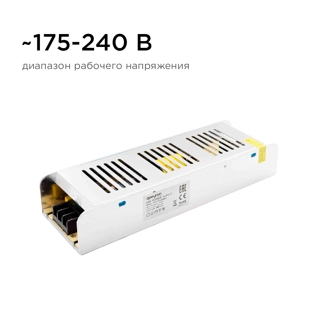 Блок питания Apeyron 12В 250Вт IP20 20,83А 03-51 в Санкт-Петербурге