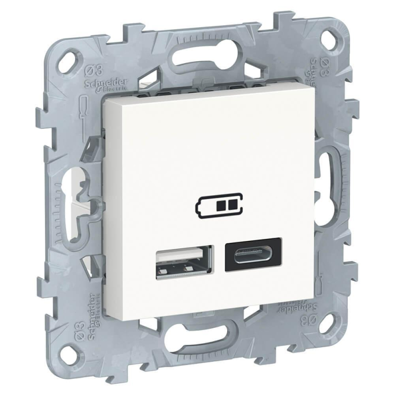 Розетка компьютерная USBx2 Schneider Electric Unica New тип А+С NU501818 в Санкт-Петербурге