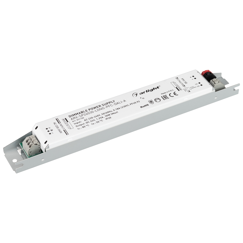Блок питания Arlight ARV-SP24030-Long-PFC-DALI-A (24V, 1.25A, 30W) 031106 в Санкт-Петербурге