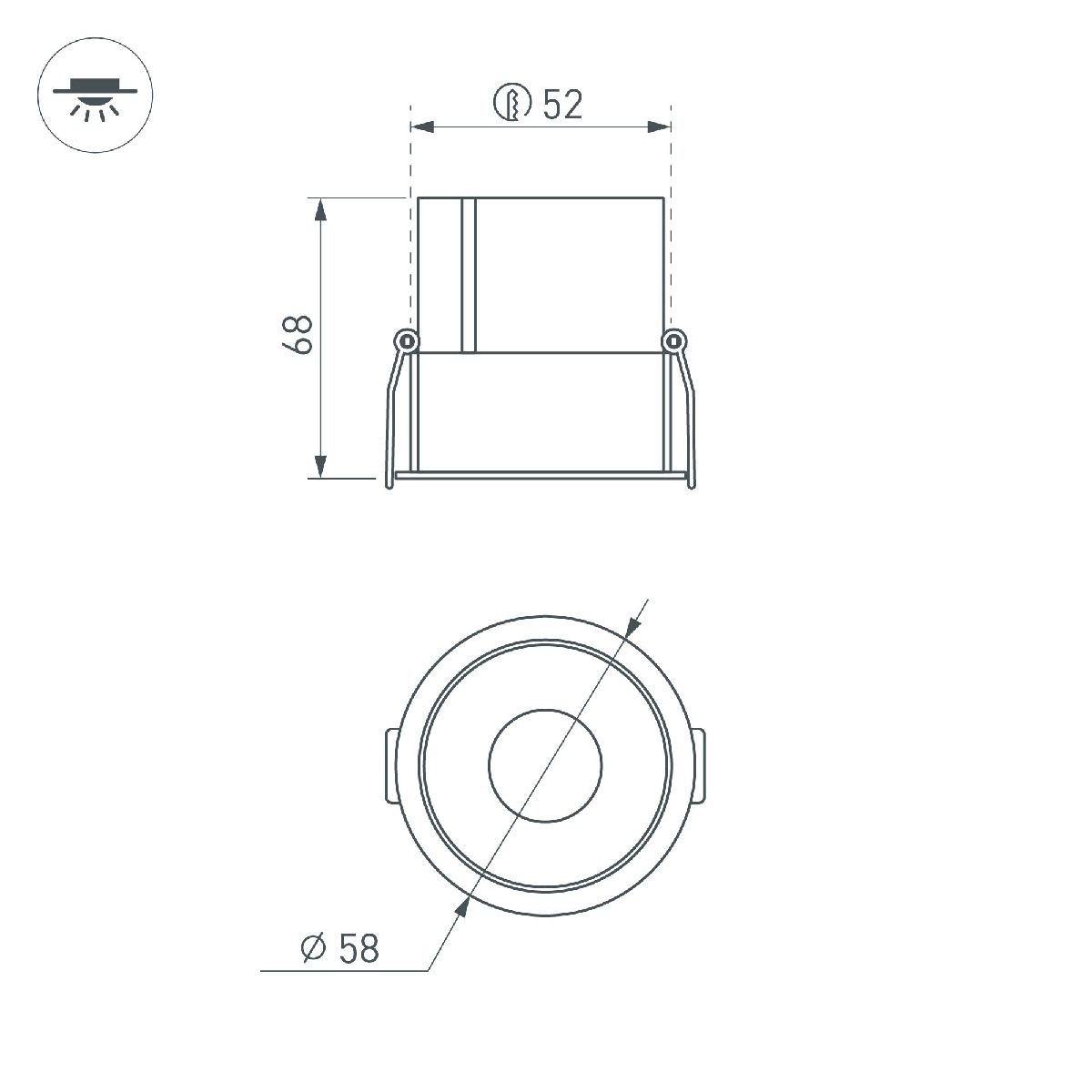 Встраиваемый светильник Arlight MS-ATLAS-BUILT-R58-10W Warm3000 035464(1) в Санкт-Петербурге