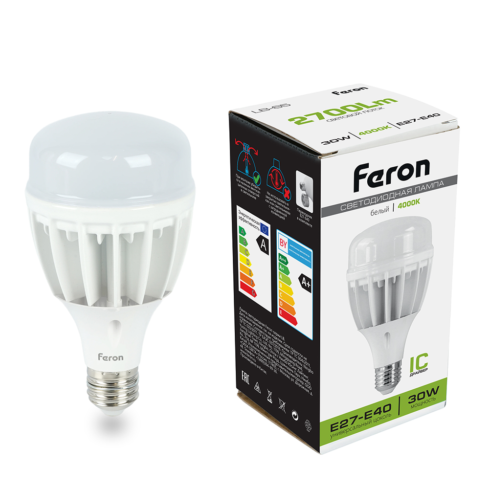 Лампа светодиодная Feron E27-E40 30W 4000K Цилиндр Матовая LB-65 25818 в #REGION_NAME_DECLINE_PP#