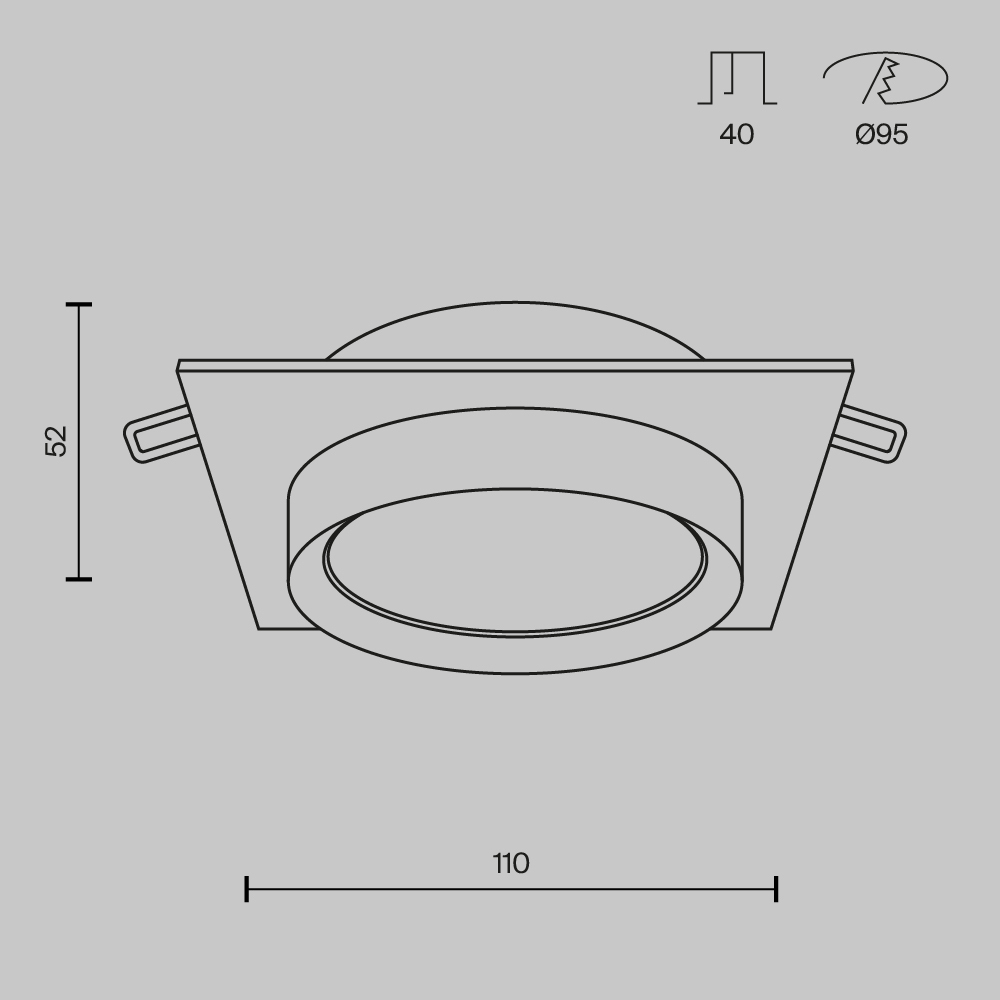 Встраиваемый светильник Maytoni Technical Hoop DL086-GX53-SQ-BW в #REGION_NAME_DECLINE_PP#