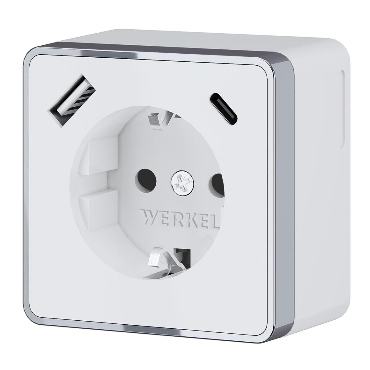 Розетка с заземлением, шторками и USB Werkel Gallant 4690389179594 W5071701 a057698 в Санкт-Петербурге