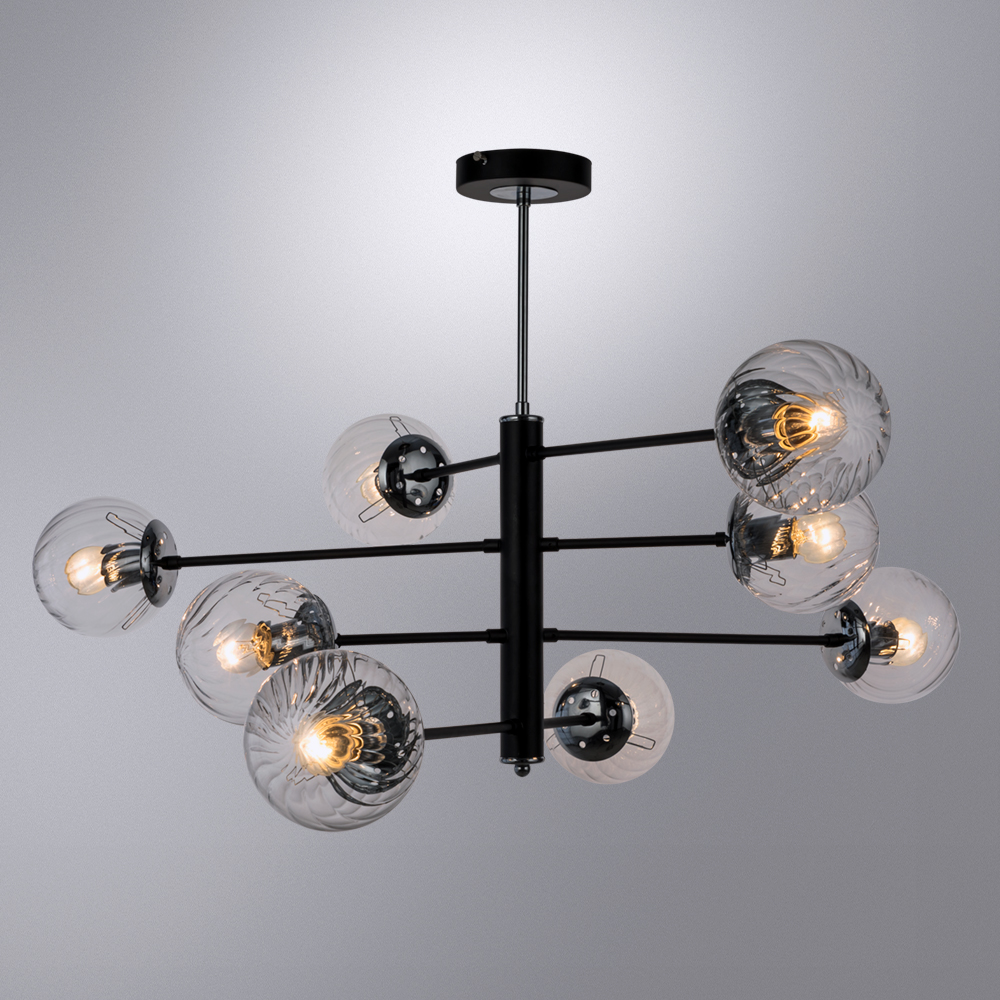 Люстра на штанге Arte Lamp Segin A3566PL-8BK в Санкт-Петербурге