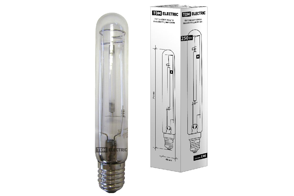 Лампа натриевая высокого давления TDM Electric E40 250W 2100K прозрачная SQ0325-0004 в Санкт-Петербурге