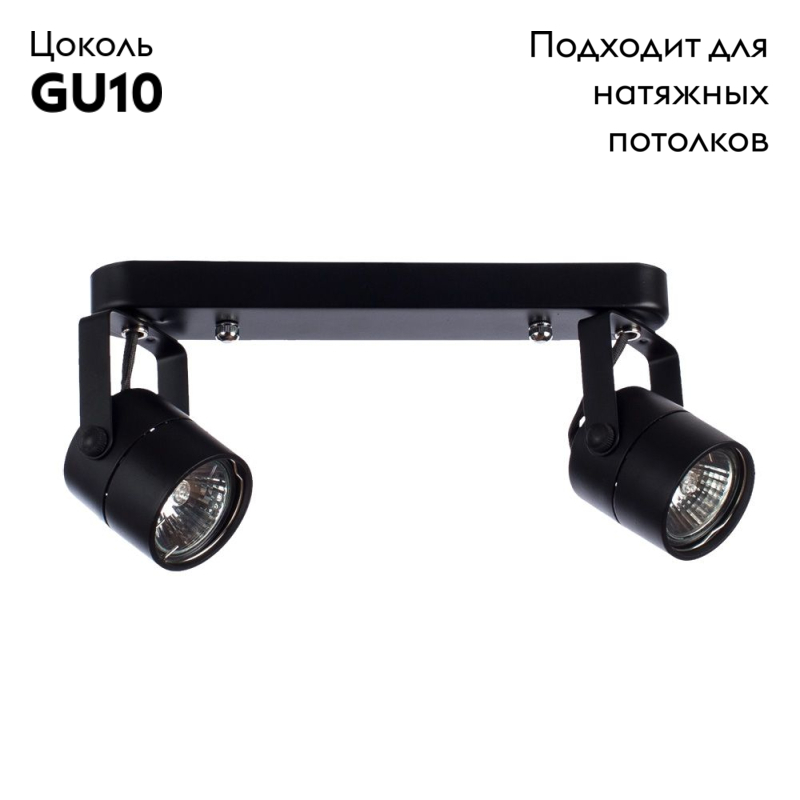 Спот Arte Lamp Lente A1310PL-2BK в Санкт-Петербурге