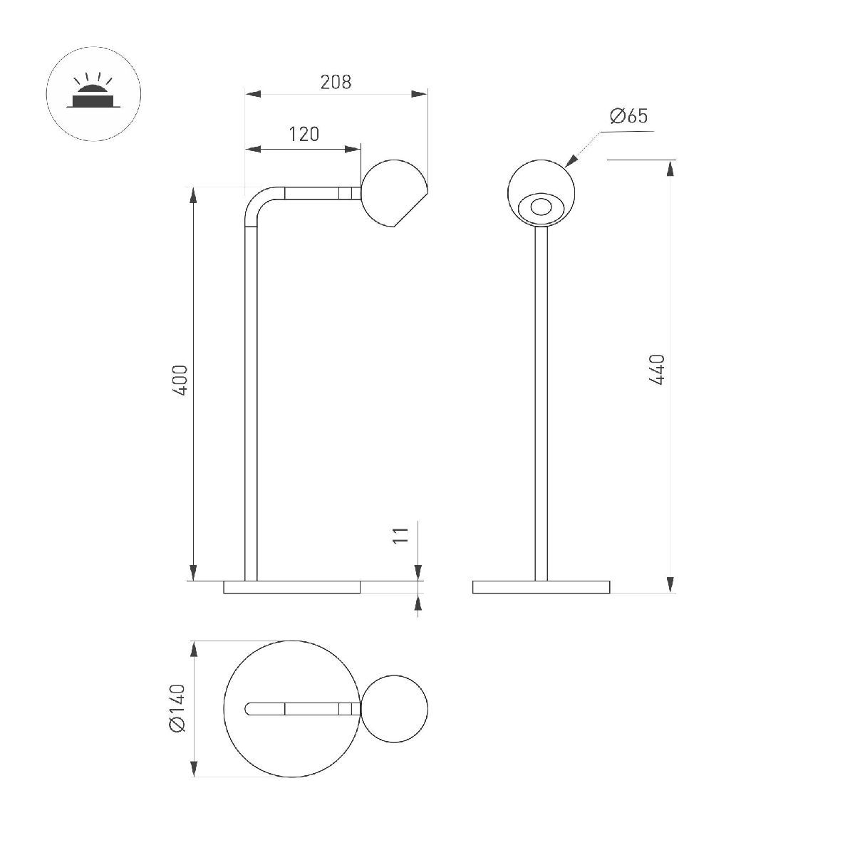 Настольная лампа Arlight SP-OTTORI-TAB-6W Warm3000 (WH, 30 deg, 230V) 051021 в Санкт-Петербурге