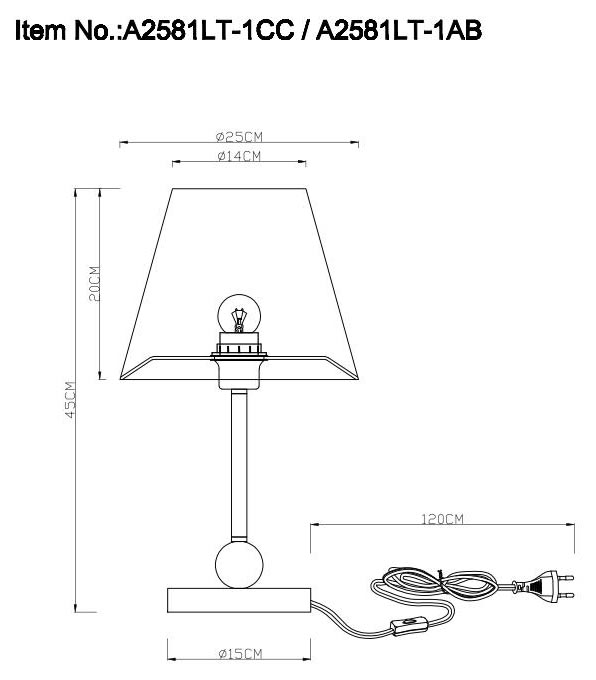 Настольная лампа Arte Lamp ELBA A2581LT-1AB в #REGION_NAME_DECLINE_PP#