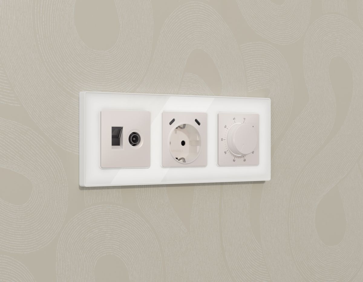 Комплект механизма розетки компьютерной + TV оконечной RJ-45 с автоматической защитной шторкой Alfa Жемчуг Quant Ambrella Volt MA212510 (AP2125, VM195) в #REGION_NAME_DECLINE_PP#