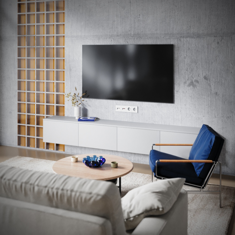 Розетка телевизионная встраиваемая Voltum S70 TV+RJ45 кат. 6, (белый матовый) VLS060702 в Санкт-Петербурге