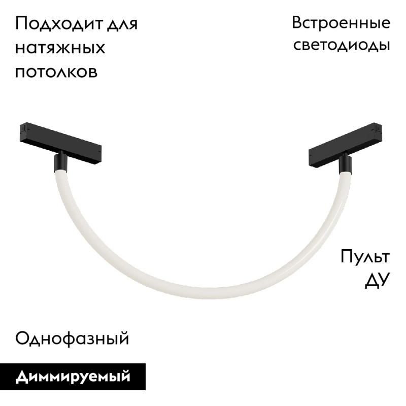 Трековый однофазный светильник Denkirs Smart Ray DK8060-BK в Санкт-Петербурге