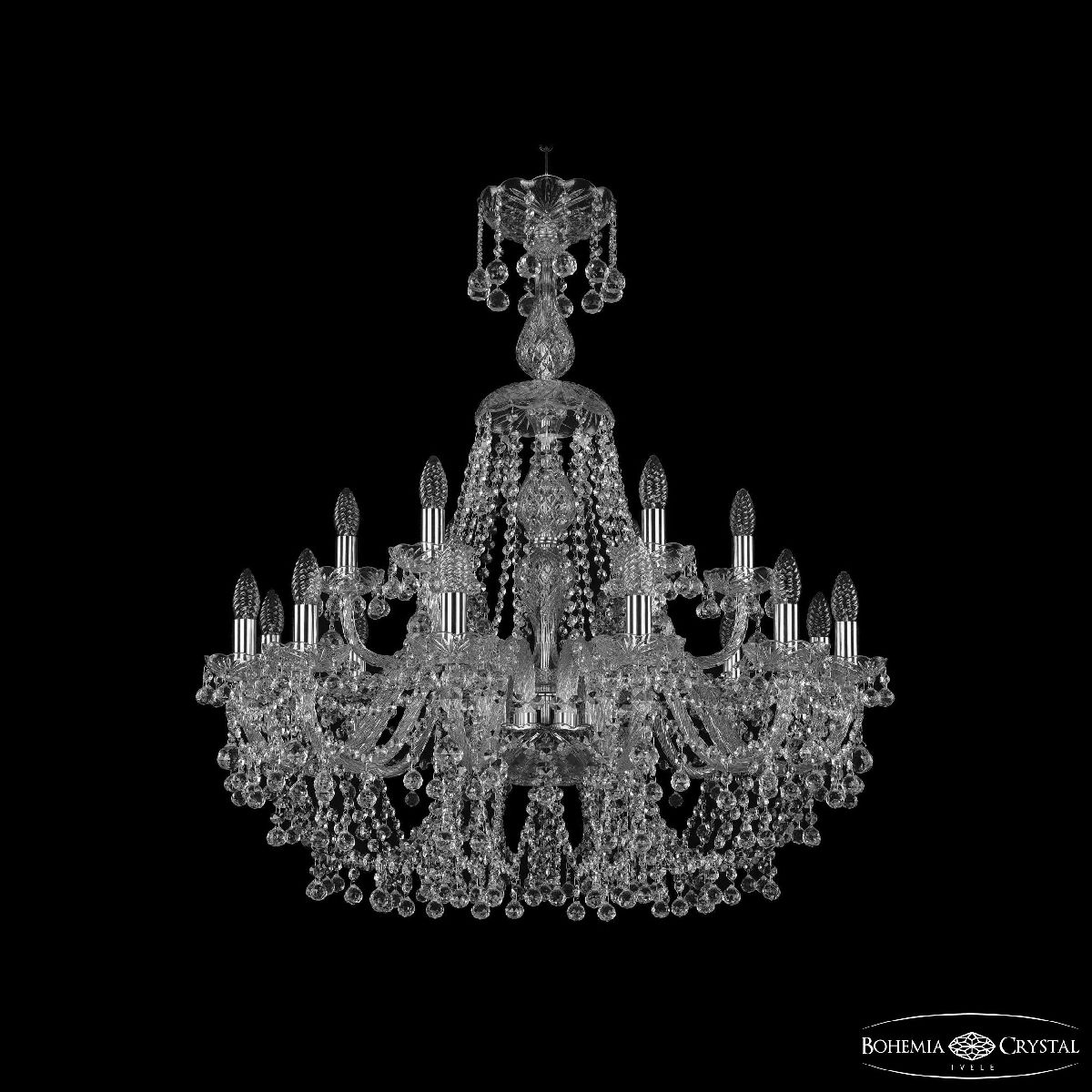 Подвесная люстра Bohemia Ivele Crystal 1409/12+6/300/XL-95 Ni в Санкт-Петербурге