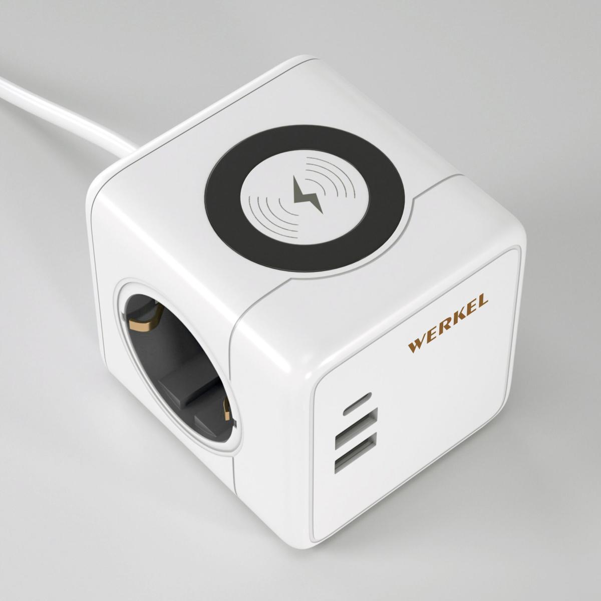 Розеточный блок 3-местный + 3 USB + беспроводная зарядка Werkel 4690389204265 W6513501 a066454 в Санкт-Петербурге