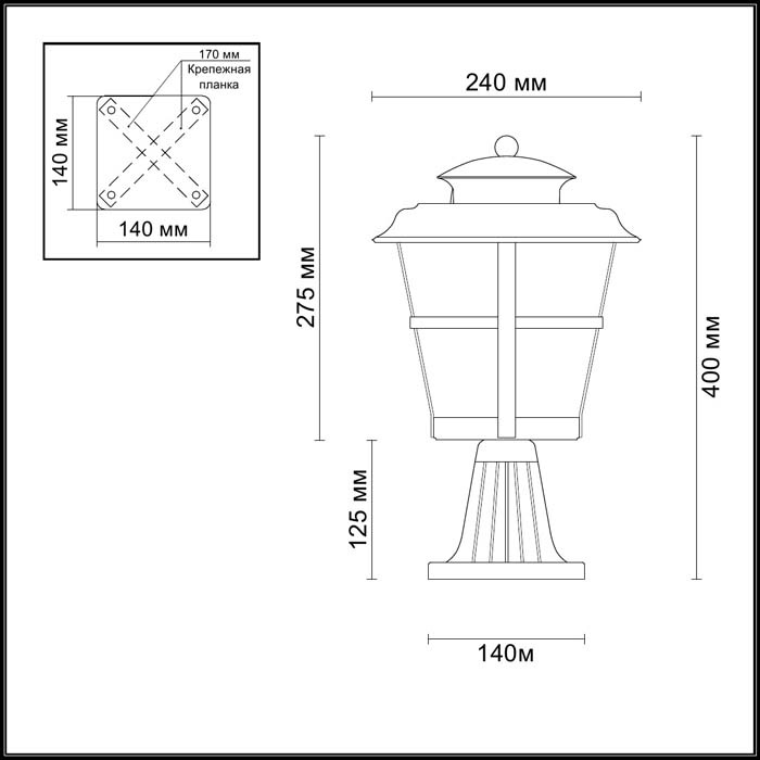 Уличный светильник Odeon Light Aletti 4052/1B в Санкт-Петербурге