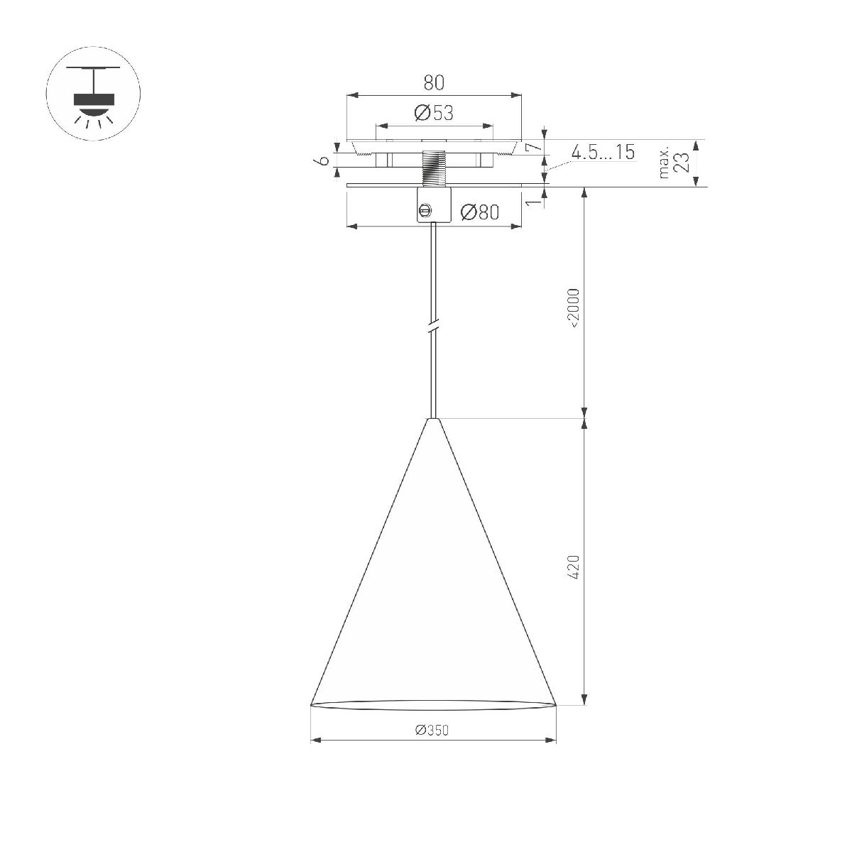 Подвесной светильник Arlight SP-MAKOTO-R350-14W Warm2700 054400 в Санкт-Петербурге