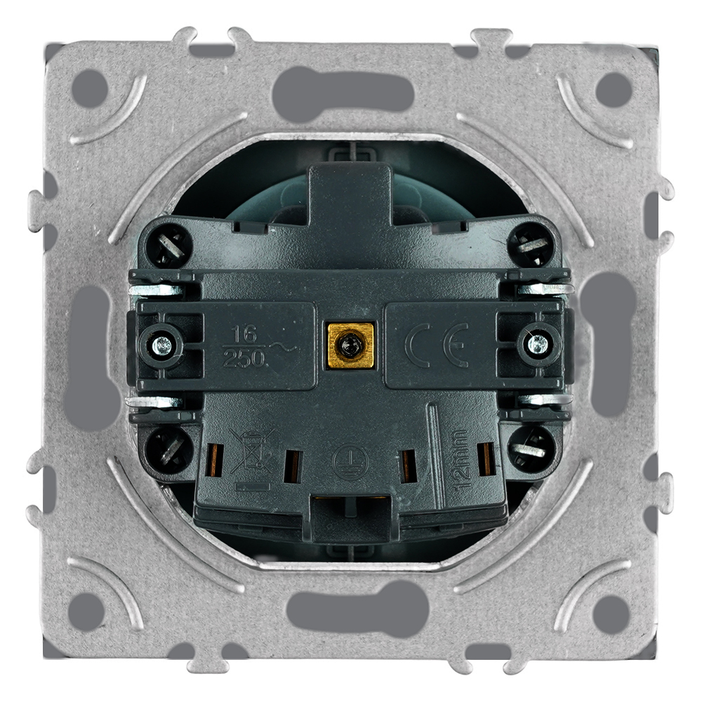 Розетка 1-местная с з/ш с/з (механизм) СЗК Stekker Эмили 250В 16А RST16-5110-10ZK платиново-серый soft touch 50243 в Санкт-Петербурге