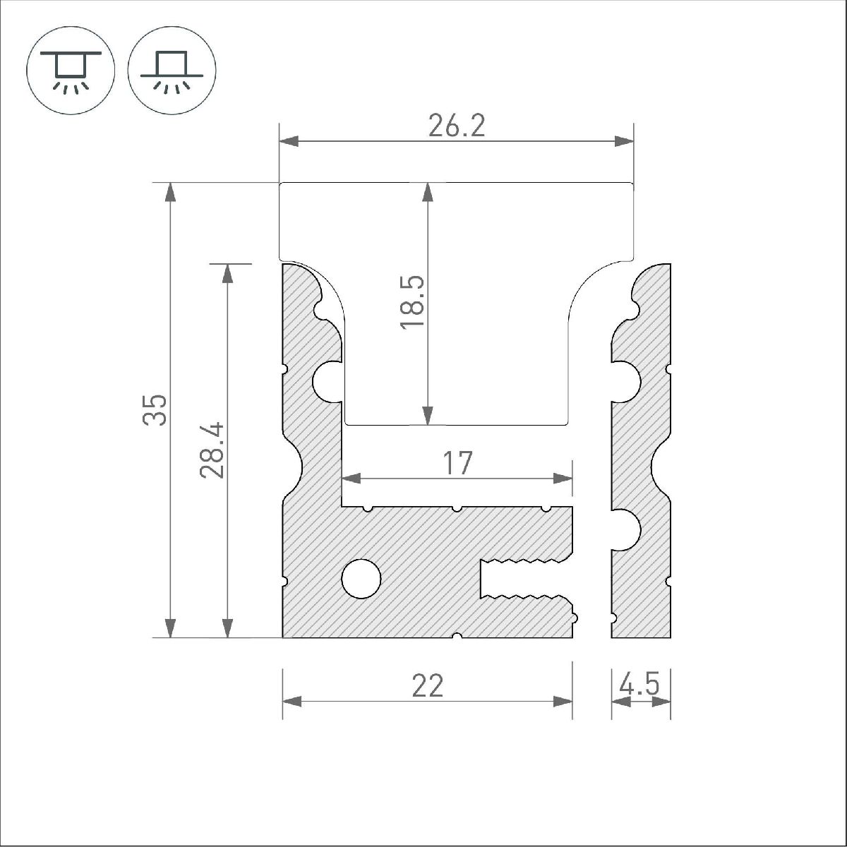 Профиль Arlight ARH-FLOOR27-H28-2000 ANOD 038356 в Санкт-Петербурге