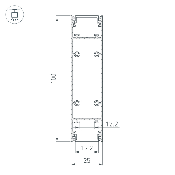 Алюминиевый профиль Arlight SL-Line-25100-Dual-2500 Black 033735 в Санкт-Петербурге