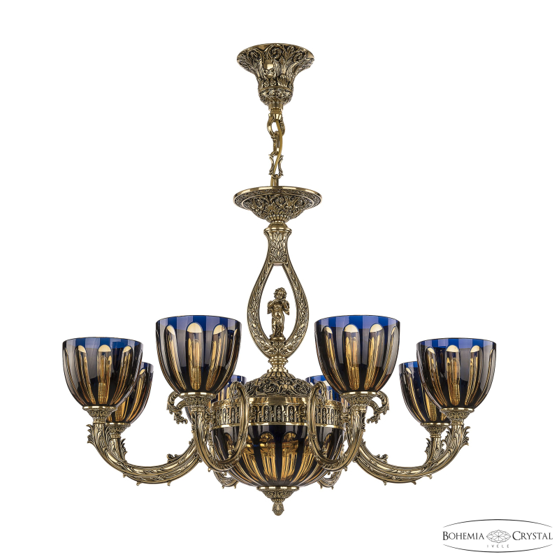 Подвесная люстра Bohemia Ivele Crystal Florence 71409P/8/210 GB P1 U Amber-Blue/H-1H FA4M в Санкт-Петербурге