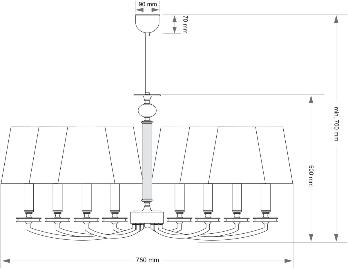Люстра на штанге Kutek Rossano ROS-ZW-8(P/A) в #REGION_NAME_DECLINE_PP#