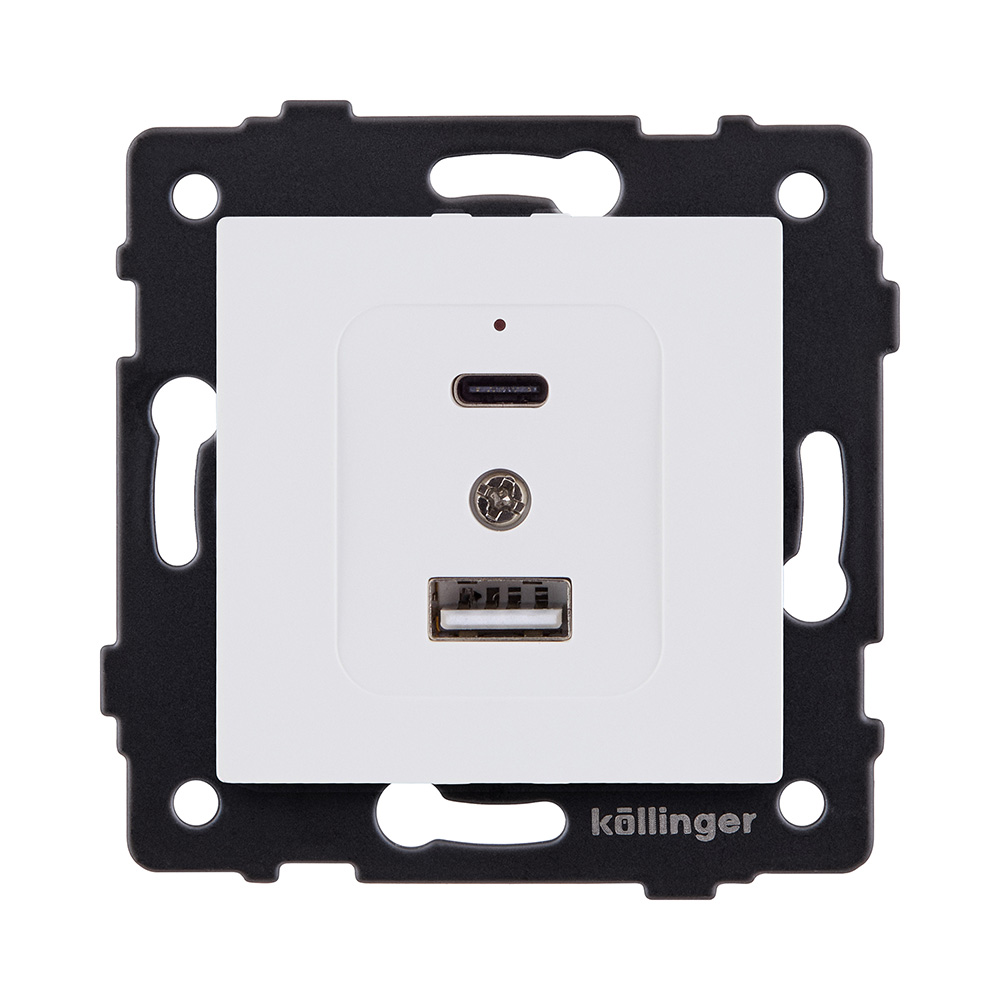 Розетка USB A+C 20W, белый матовый Kollinger REA-037WM для Aspekt, Eleganz, Reflex в #REGION_NAME_DECLINE_PP#