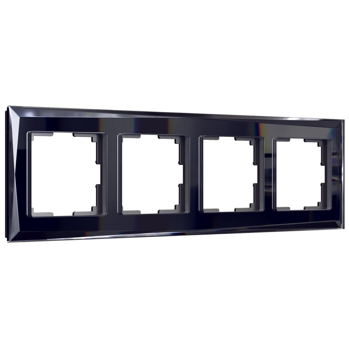Рамка на 4 поста Werkel Diamant черный W0041208 4690389158841 в Санкт-Петербурге