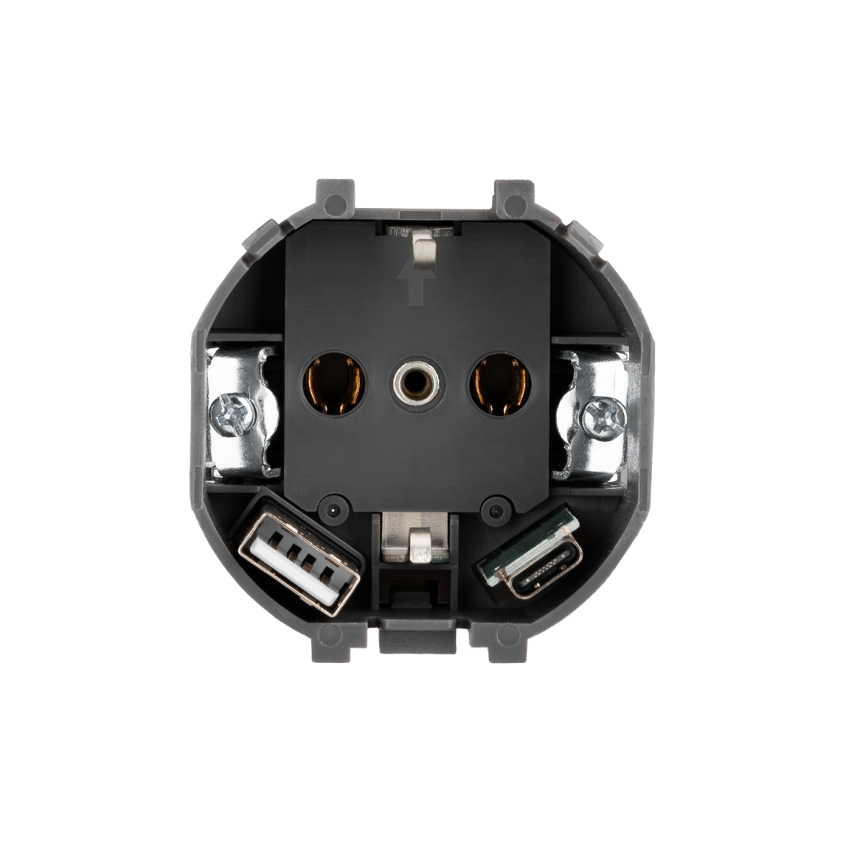 Розетка SETE 1-ая с/з с/у з/ш 16А с USB A+C быстрой зарядки 5В/3А жемчуг IP20/IP44 KRANZ KR-79-0704-1 в Санкт-Петербурге