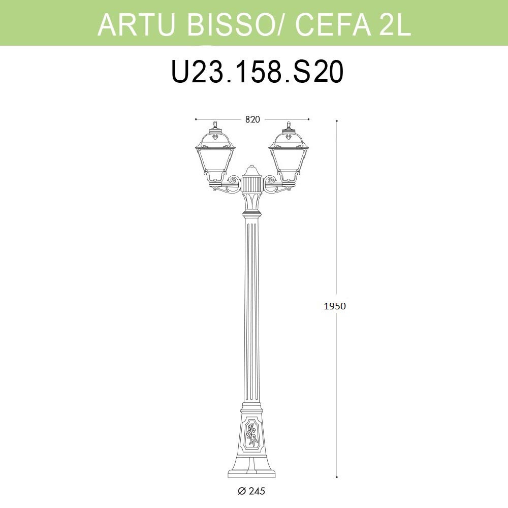 Уличный фонарь Fumagalli Artu Bisso/Cefa 2L U23.158.S20.BXF1R в Санкт-Петербурге