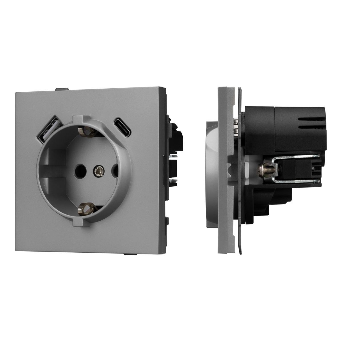 Механизм розетки с USB зарядкой Arlight SCT-TENDO-MUAC-PL-GR (230V, 16A) 054088 в Санкт-Петербурге