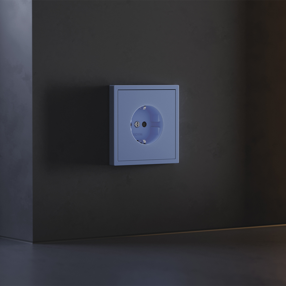 Накладка для розетки с заземлением и защитными шторками Voltum S70 (деним) VLS000715 в #REGION_NAME_DECLINE_PP#