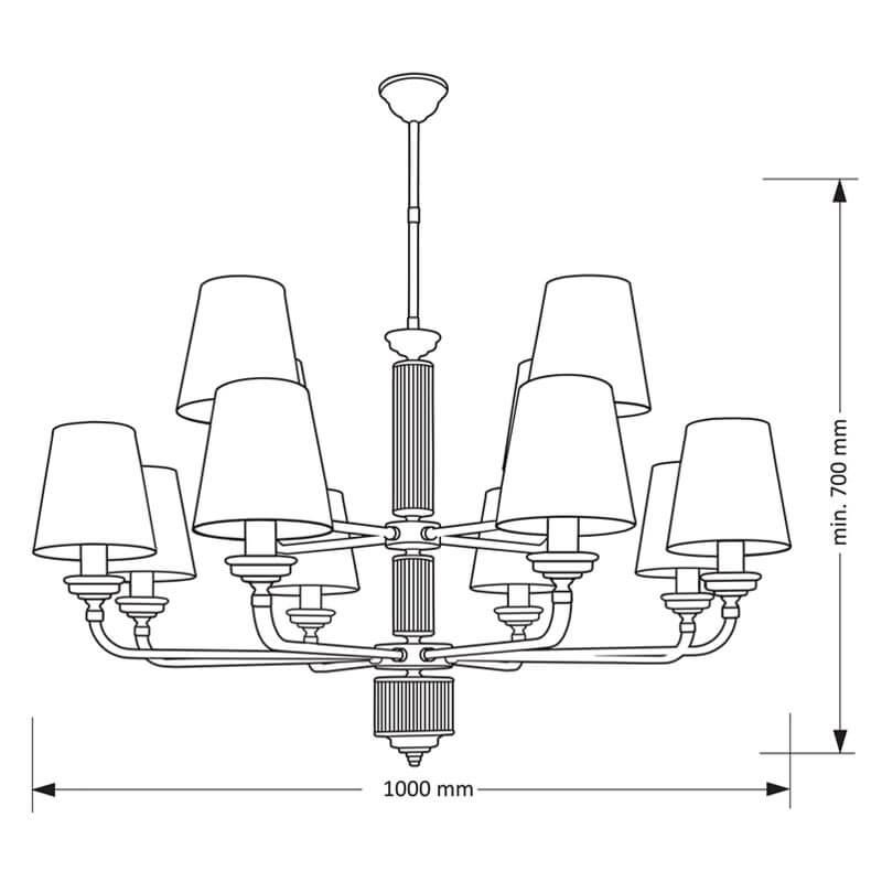 Подвесная люстра Kutek Mood Tivoli TIV-ZW-8+4 (N) в Санкт-Петербурге