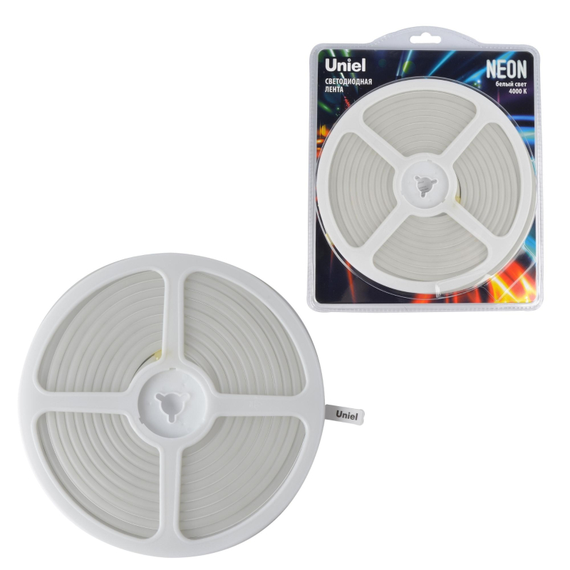 Светодиодная лента Uniel ULS-N01-2835-120LED/m-6mm-IP67-DC12V-9W/m-5M-4000K блистер в Санкт-Петербурге