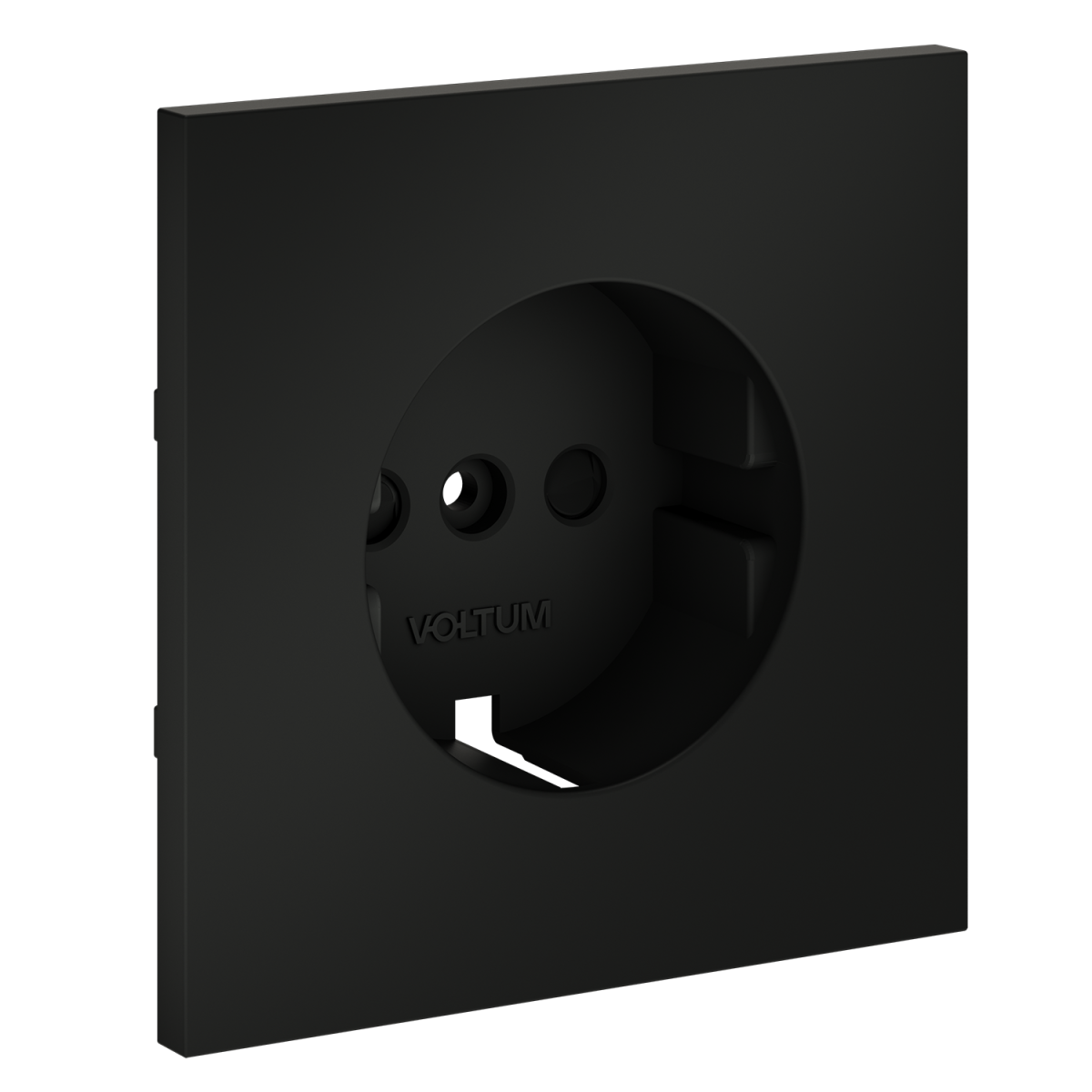 Накладка для розетки с заземлением и защитными шторками Voltum S70 (черный матовый) VLS000708 в #REGION_NAME_DECLINE_PP#