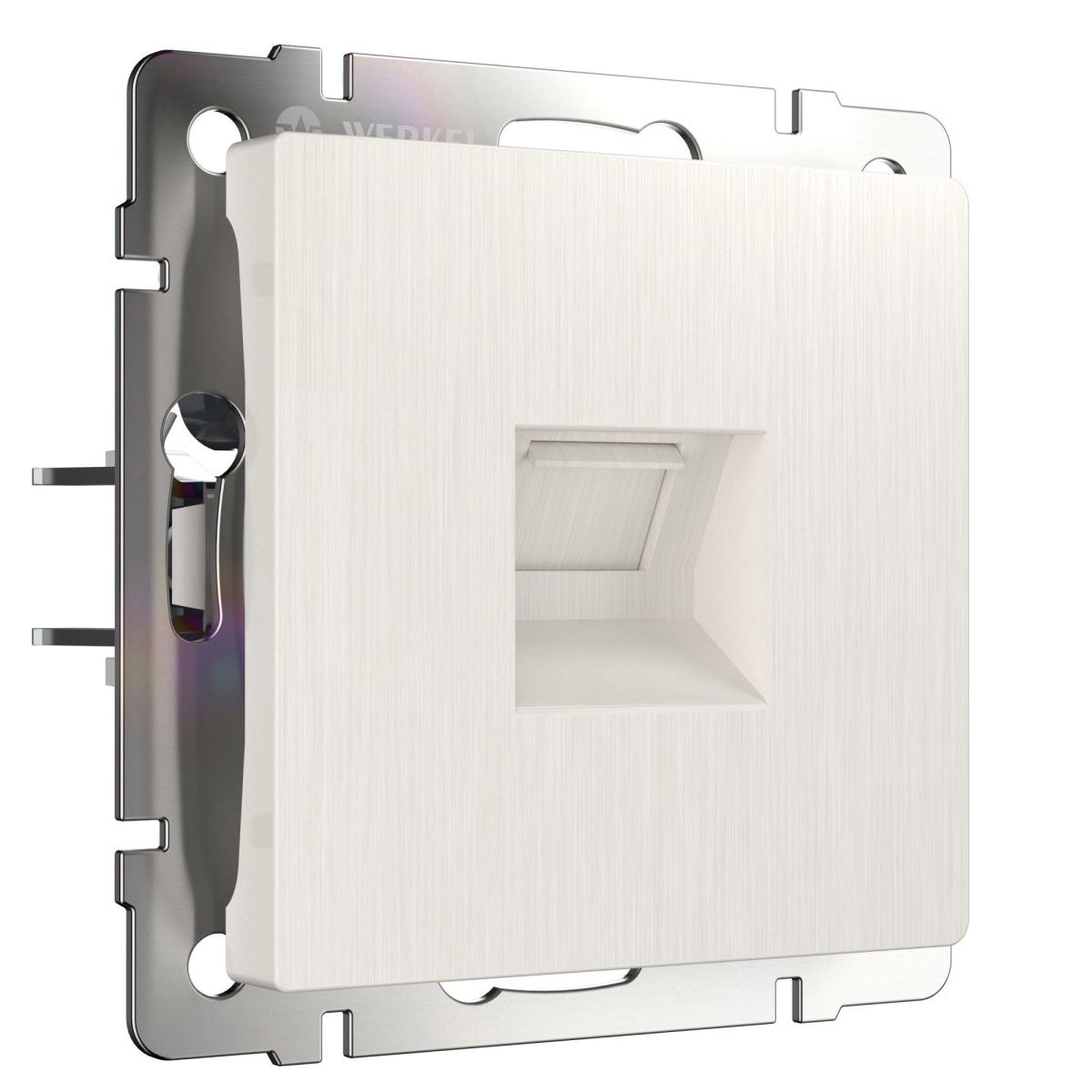 Телефонная розетка Werkel RJ-11 перламутровый рифленый W1182013 4690389172731 в Санкт-Петербурге