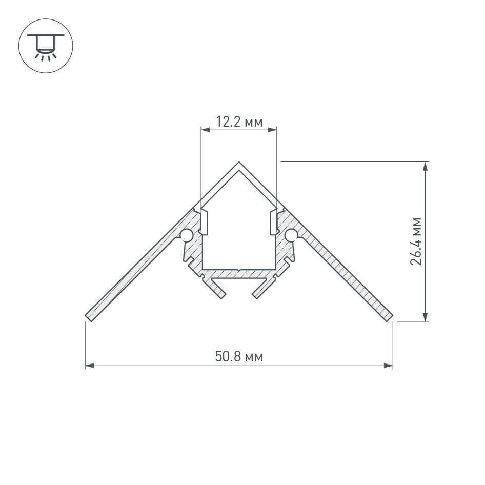 Профиль Arlight ARH-DECORE-S12-EXT-F-2000 ANOD внешний 023897 в Санкт-Петербурге