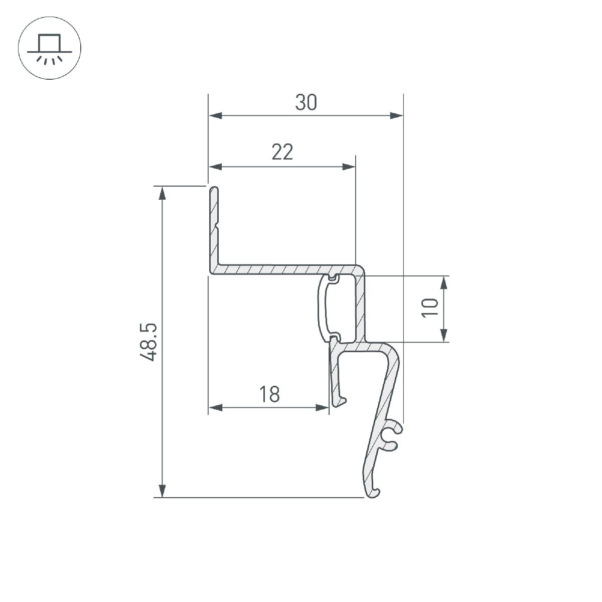 Профиль Arlight STRETCH-SHADOW-2000 WHITE (A2-CONTOUR-PRO) 042559 в Санкт-Петербурге