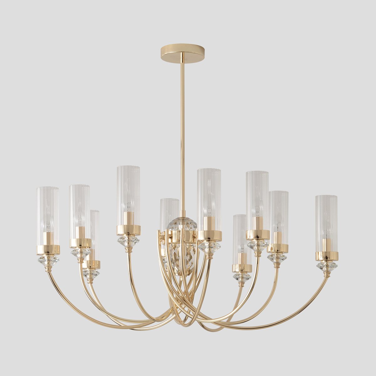 Люстра на штанге Crystal Lux SECRET SP10 GOLD в Санкт-Петербурге