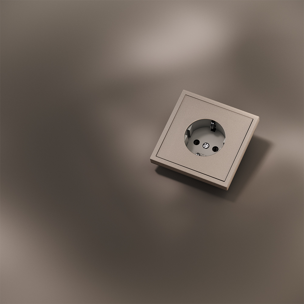 Накладка для розетки с заземлением S70 Metal (платина) Voltum VLSM000610 в Санкт-Петербурге