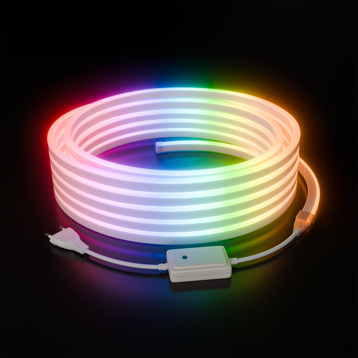 Комплект светодиодного неона Apeyron 220В, 6Вт/м, RGB, smd5050, 80д/м 10м IP65, с аксессуарами (контроллер, заглушка, крепеж - 10шт) 10-108 в Санкт-Петербурге