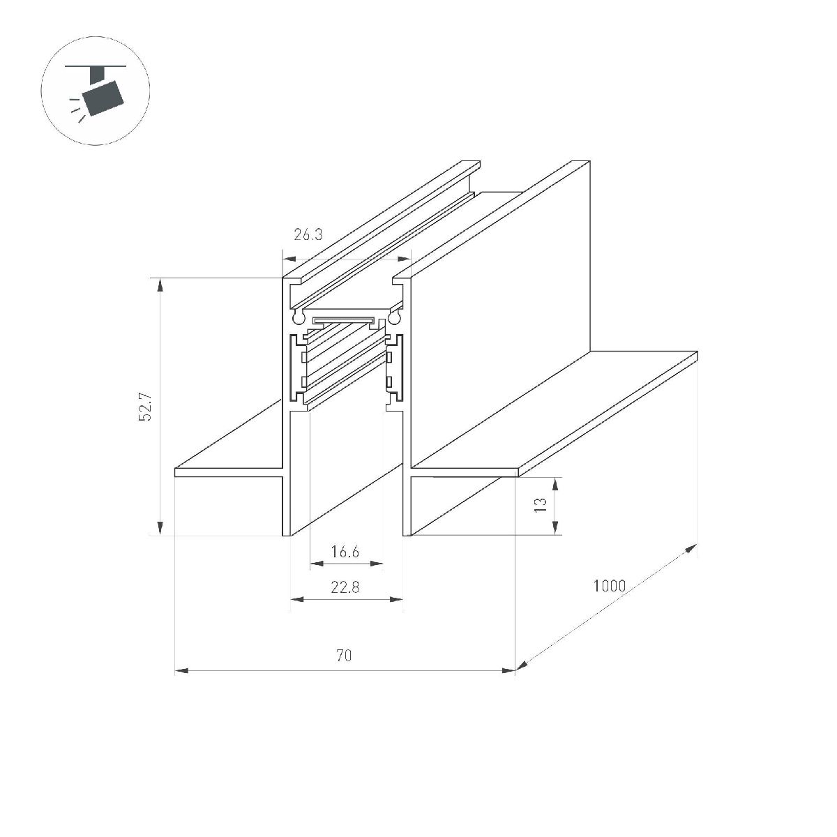 Шинопровод встраиваемый магнитный Arlight MAG-ORIENT-TRACK-2653-FDW-3000 (BK, FLAT) 041440 в Санкт-Петербурге