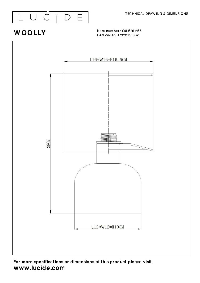 Настольная лампа Lucide Woolly 10516/01/66 в Санкт-Петербурге