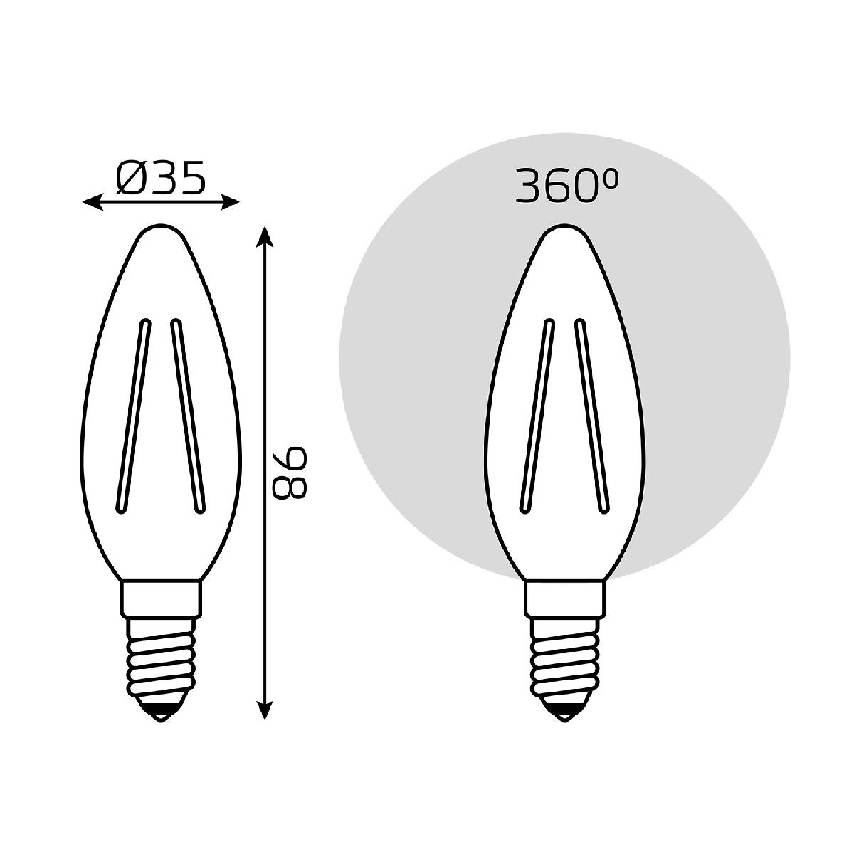 Лампа светодиодная филаментная Gauss E14 4,5W 2700К прозрачная 1031115 в Санкт-Петербурге