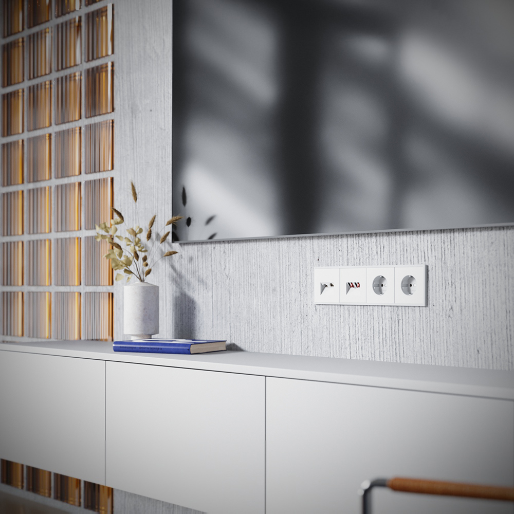 Розетка телевизионная встраиваемая Voltum S70 TV+RJ45 кат. 6, (белый матовый) VLS060702 в Санкт-Петербурге