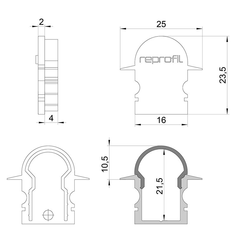 Торцевая заглушка (2 шт.) Deko-Light R-ET-02-10 979562 в Санкт-Петербурге