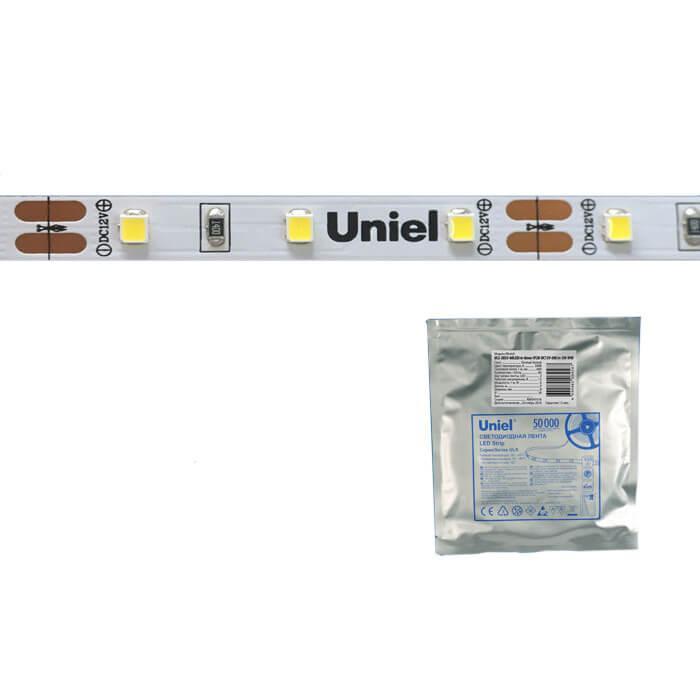 Светодиодная лента (UL-00002969) Uniel 60LED/m 6W/m 2835SMD холодный белый 5M ULS-2835-60LED/m-8mm-IP20-DC24V-6W/m-5M-DW в Санкт-Петербурге