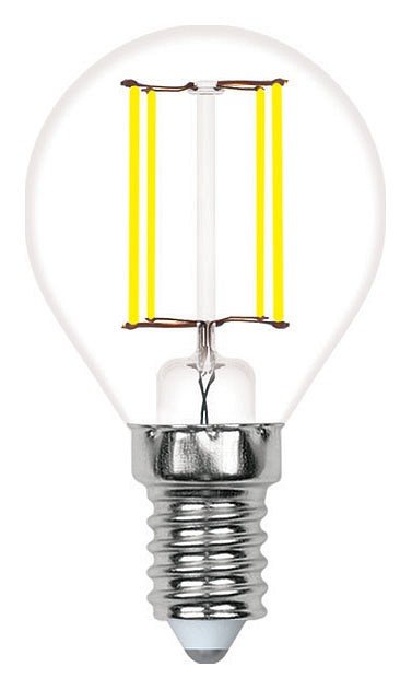 Лампа светодиодная филаментная Volpe E14 6W 3000K прозрачная LED-G45-6W/3000K/E14/CL/SLF UL-00008316 в Санкт-Петербурге