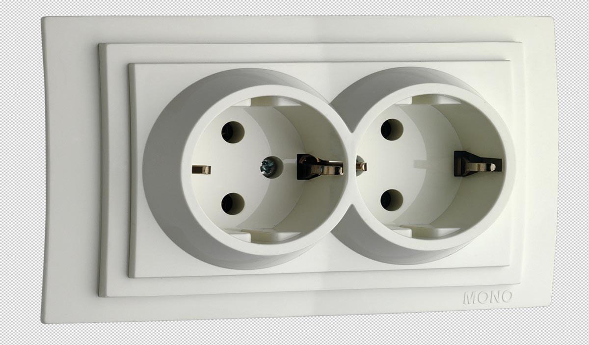 Розетка с заземлением двойная Mono Electric Despina-Larissa 16А 250В белый 500-001904-120 в Санкт-Петербурге