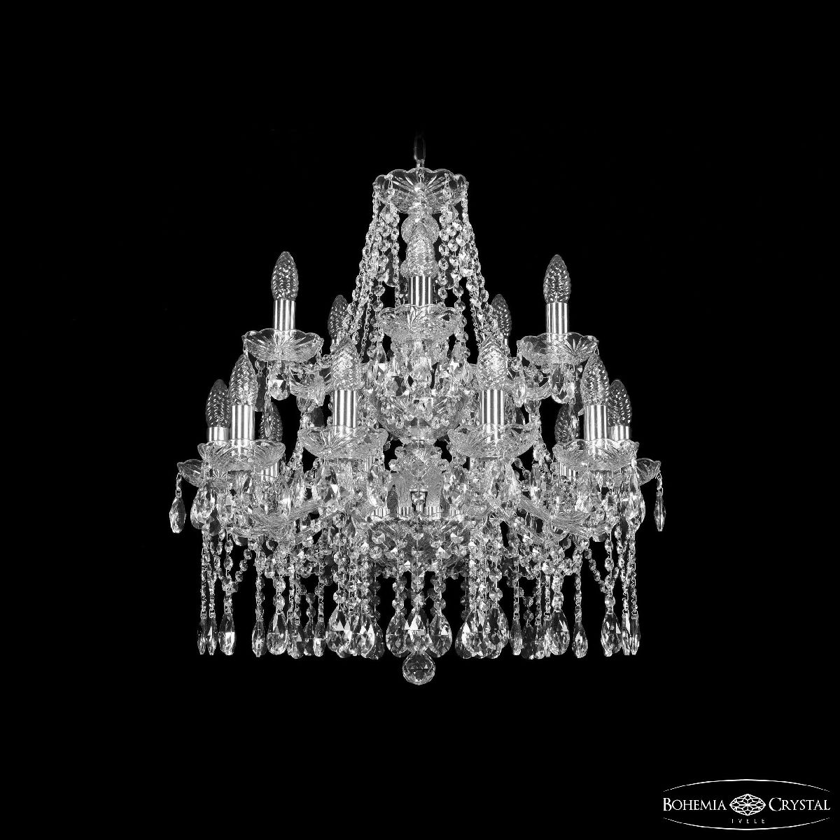 Подвесная люстра Bohemia Ivele Crystal 1413/10+5/200/2d Ni в Санкт-Петербурге