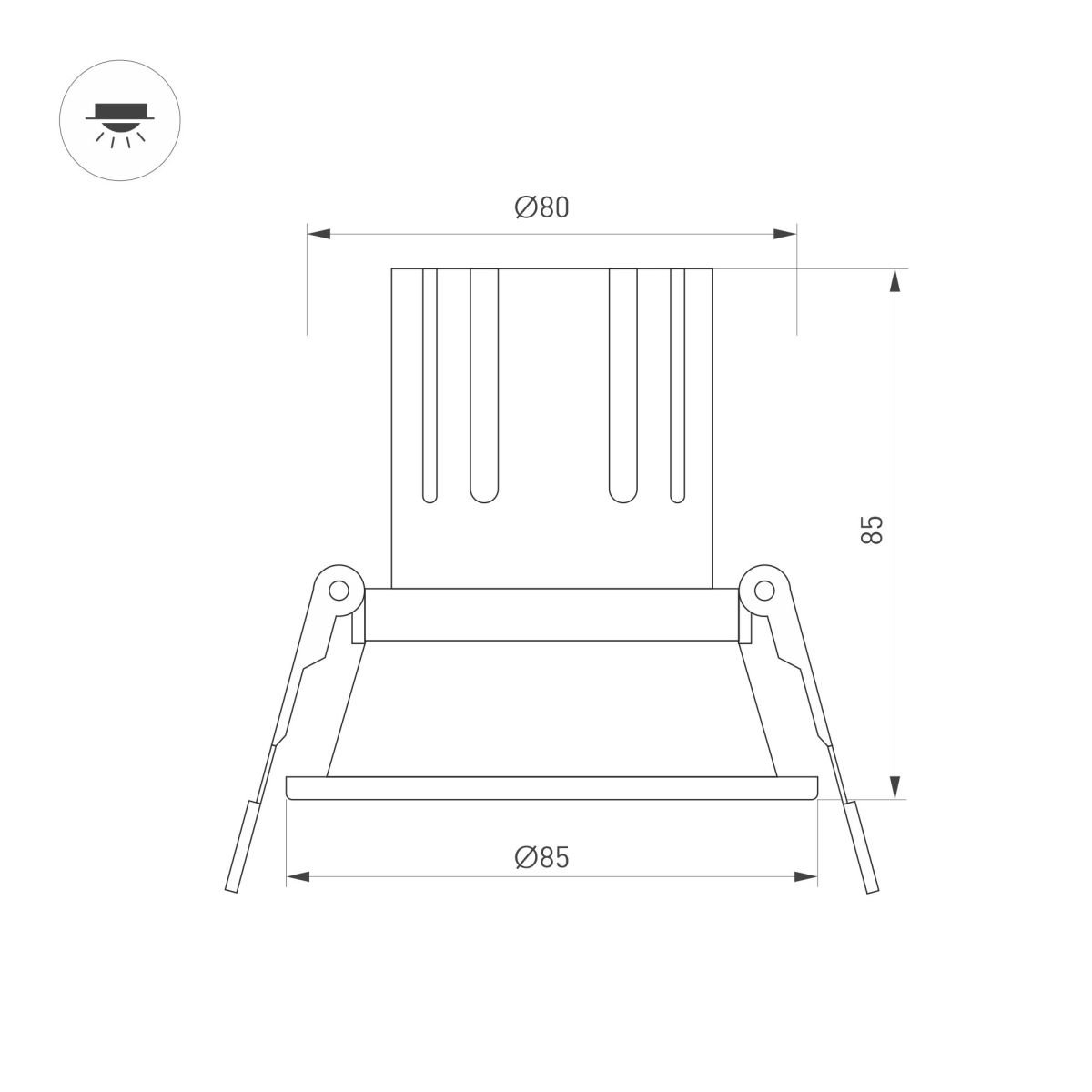 Карданный светильник Arlight MS-FLOW-BUILT-R85-12W Day4000 (WH, 55 deg, 230V) (IP20 Металл) 060912 в #REGION_NAME_DECLINE_PP#