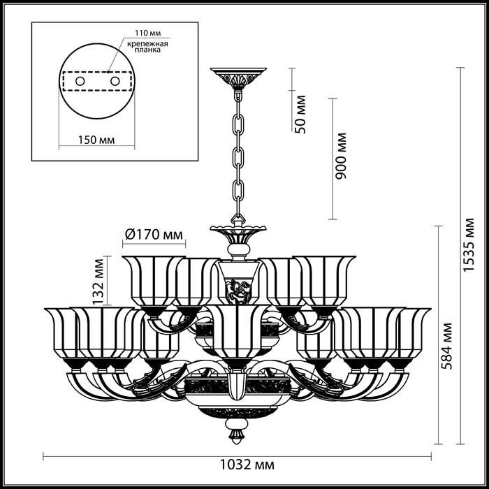 Подвесная люстра Odeon Light Merano 3997/15 в Санкт-Петербурге
